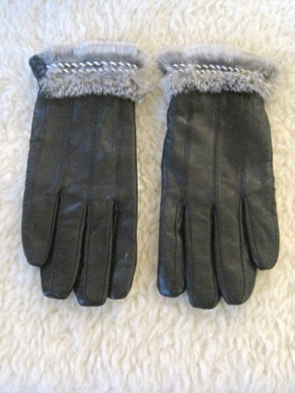Paris Leather Gloves with Fur/Embroidery Trim